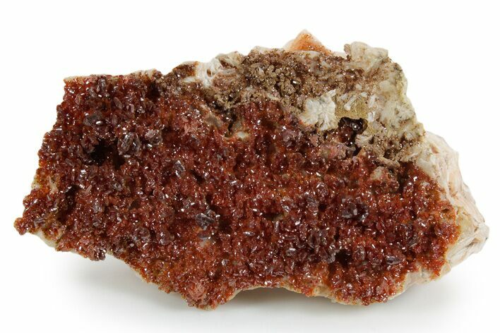 Glittering Ruby Red Vanadinite Crystals on Barite - Morocco #349429